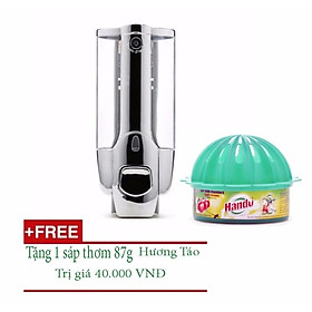 Hộp xà phòng treo tường nhấn 1 bình + Tặng kèm 1 sáp thơm cao cấp 87g Hương Táo TI842