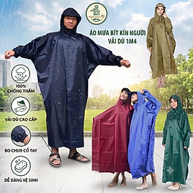 Áo mưa cánh dơi vải dù 1 đầu siêu bền (loại dày 1.4m) - Giao màu ngẫu nhiên