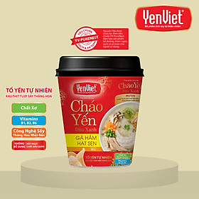 Yến Việt - Cháo yến đậu xanh thanh mát, vị thịt bằm rau củ/ gà hầm hạt sen, giải nhiệt, bổ dưỡng, thùng 24 ly x 50g
