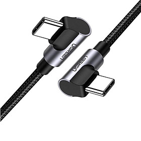 Mua Ugreen UG70882US323TK 2M 3A 2 đầu bẻ góc phải 90 độ cáp USB type C ra C đầu nhôm chống nhiễu - HÀNG CHÍNH HÃNG