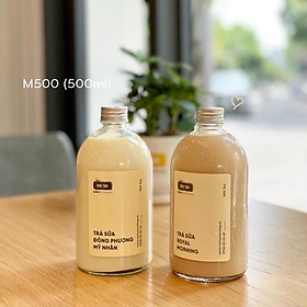 Chai thuỷ tinh 350ml 500ml nắp nhôm dáng tròn đựng nước ép, cafe, đồ uống