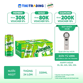 Thùng 24 Lon Nước Ngọt Có Gaz Mirinda Soda Kem (320ml/lon)