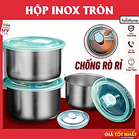 Mua Hộp Đựng Thực Phẩm Tủ Lạnh Inox Hình Tròn Kèm Nắp Đậy Giữ Nhiệt An Toàn Sức Khoẻ Hộp Đựng Thức Ăn Dùng Được Cho Lò Vi Sóng