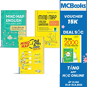 Sách - Combo 3 Cuốn Mind Map English Grammar – Ngữ pháp + Từ Vựng Và Giao Tiếp Tiếng Anh Qua Sơ Đồ Tư Duy ( Nghe Qua App) NHH