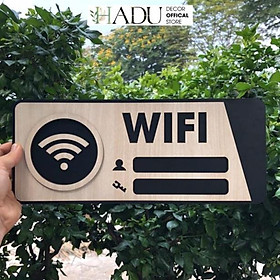 Bảng gỗ khắc tên thông tin wifi TW03 10x20cm mẫu mới - HaduDecor