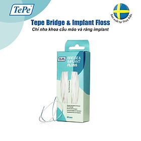 Chỉ nha khoa cho cầu mão răng Tepe Bridge - Implant Floss 30 cái