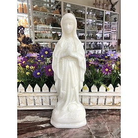 Tượng Công Giáo Đức Mẹ Maria đá trắng - Cao 30 cm