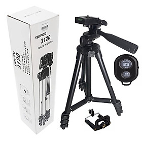 Hình ảnh Chân máy ảnh Tripod 3120 tặng Giá kẹp điện thoại, Remote - Hàng Nhập Khẩu