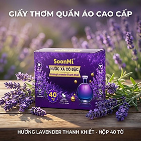 Nước xả cô đặc - Giấy Thơm Quần Áo SoonMi Hương Lavender - Nước Xả Cô Đặc Cho Máy Sấy (Hộp 40 Tờ) - hàng chính hãng