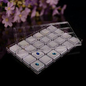 KHAY 24 HỘP MICA ĐỰNG ĐÁ, KIM CƯƠNG, MỖI HỘP 1 NẮP RIÊNG