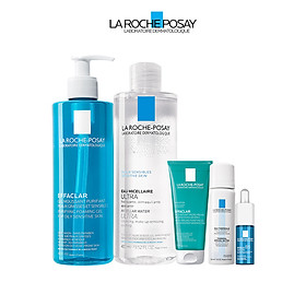 Bộ sản phẩm làm sạch sâu dành cho da dầu mụn La Roche-Posay Effaclar Double Cleansing