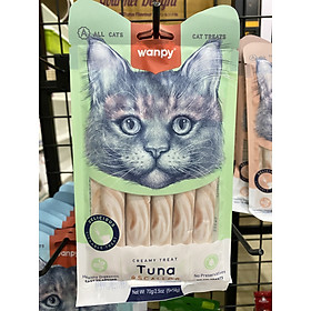 WANPY (Chính Hãng) - Kem súp thưởng cho mèo vị ngẫu nhiên gói 5 thanh 70gr - Cá Ngừ và Sò Điệp / Tuna & Scallop