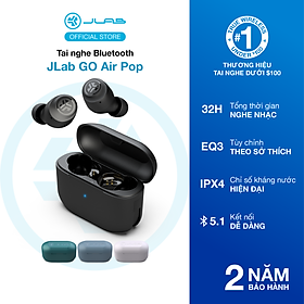 Tai nghe Bluetooth TWS không dây Jlab Go Air Pop thời gian nghe 32H EQ3 Sound chuẩn IPX4 chống ồn tích hợp dây sạc - Hàng chính hãng BH đổi mới 2 năm