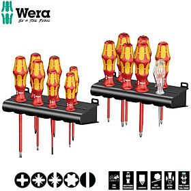 Bộ tua vít cách điện Wera 05105631001 Kraftform Big Pack 100 VDE gồm 14 cái và giá treo bằng nhựa