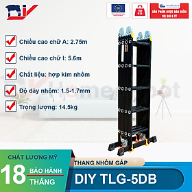 Mua Thang nhôm bốn đoạn cao cấp DIY TLG-5DB chiều cao chữ A 2.75M chữ I 5.6M