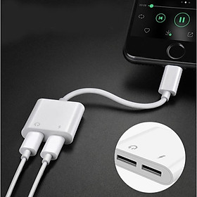 Cáp Chuyển Đổi 2 Trong 1 Vừa Sạc Vừa Cắm Tai Nghe Cho iPhone Ipad - Model LH018-Hàng Nhập Khẩu