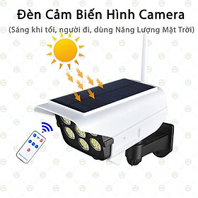 [Loại Tốt] Đèn Cảm Biến KhoNCC Năng Lượng Mặt Trời Mô Hình Camera Hàng Chính Hãng - Tối Tự Sáng - Có Remote - KLVQ-2465-CNLMT