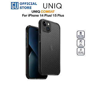 Ốp UNIQ Hybrid Combat Cho iPhone 14 Plus/ 15 Plus Mặt Lưng Vân Carbon Công Nghệ Chống Sốc 3 Tầng Có Cấu Trúc Để Xử Lý Những Va Chạm Hàng Ngày Hàng Chính Hãng