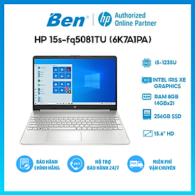 Mua Laptop HP 15s-fq5081TU 6K7A1PA (i5-1235U/ 8GB/ 256GB SSD/ 15.6/ VGA ON/ Win 11/ Silver) - Hàng Chính Hãng