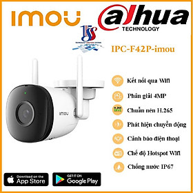 Camera wifi imou Bullet 2C IPC-F42P 4.0 megapixel, camera ngoài trời chống nước IP67, hồng ngoại, tích hợp mic thu âm, phát hiện chuyển động - Hàng chính hãng bảo hành 24 tháng