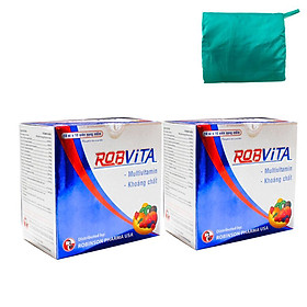 COMBO 2 HỘP TPCN bổ sung multivitamin và khoáng chất bồi bổ sức khỏe Robvita –Medibeauty- Robinson Pharma Usa-Hộp 100 viên Tặng 1 áo mưa dù cao cấp