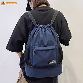 Balo Dây Rút Thể Thao Xbags XB6005 Xanh Đen, Ngăn Đựng Giày Riêng, Chống Thấm Nước, Thiết Kế Năng Động!