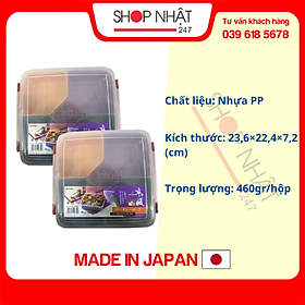 Hộp nhựa đựng thực phẩm 5 ngăn Inomata (Nắp đỏ) - Nội địa Nhật Bản