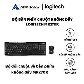 Bộ bàn phím chuột không dây Logitech MK270r - Hàng Chính Hãng - Bảo Hành 36 Tháng