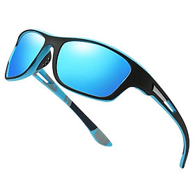 Kính râm đạp xe phân cực nam giới lái xe đi bộ đi bộ câu cá cổ điển kính mặt trời ngoài trời thể thao UV400 xe đạp Color: blue lens