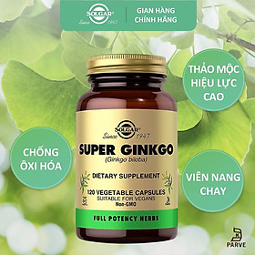 NHẬP KHẨU USA CHÍNH HÃNG - Viên Uống Bạch Quả Solgar Super Ginkgo Bibola