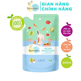 Nước Rửa Rau Củ Quả Hữu Cơ Organic Cho Bé Lamoon - Túi 400ml Refill