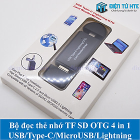 Mua Bộ đọc thẻ nhớ TF SD OTG 4 in 1 USB/Type-C/MicroUSB/LN YC-350
