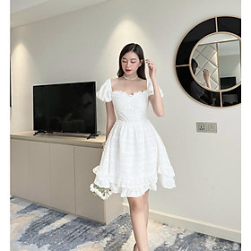 Váy Xòe Tiểu Thư Dự Tiệc Voan Sọc Thiết Kế Napubee, Đầm Tay Phồng Dạo Phố ELOISE DRESS