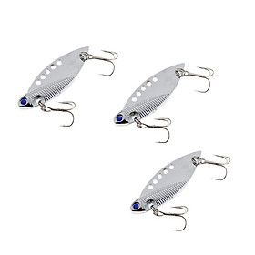 3Pcs Silver Minnow Spoon Hard Bait Metal Fishing Lures Baits with Treble Hooks Suit for Pike, Largemouth Bass, Walleye, Salmon and Trout Fishing