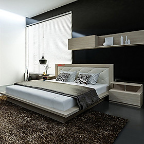 Giường ngủ cao cấp phong cách Nhật Bản - Thương hiệu alala.vn (1m6x2m)