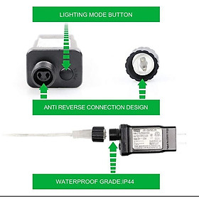 Đèn dây ngoài trời chạy bằng nguồn AC, Đèn dây LED ngoài trời, Đèn trang trí sân vườn 33M 300LEDs sáng cho Cây thông Noel, Sân trong, Sân vườn, Nhà, Đám cưới, Tiệc ngoài trời, Trong nhà đầy màu sắc