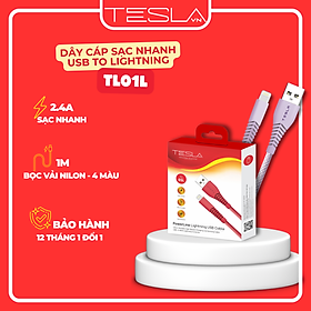 Mua Cáp sạc USB-iP hàng chính hãng TESLA TL01L Nylon 1m | Bảo hành 12 tháng 1 đổi 1 | Made in Việt Nam