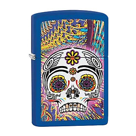 Bật lửa zippo 28470 day of the dead royal blue matte