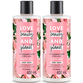 Combo 2 Chai Sữa Tắm Làm Sáng Da Love Beauty And Planet 400Ml
