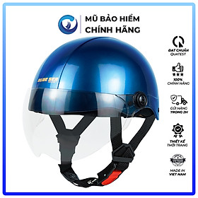 Mũ bảo hiểm 1/2 Nửa đầu BLUE SEA - A104K - FREESIZE - Nhựa ABS Nguyên sinh - Có kính cao cấp - Chính hãng