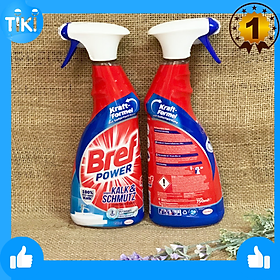 Dung dịch xịt tẩy nhà tắm đa năng BREF 750ml, Kalkreiniger Power gegen Kalk & Schmutz, 750 ml