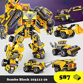 Đồ chơi Lắp ráp Robot xây dựng, Sembo Block 103111-16 Xếp hình thông minh, Mô hình Người máy
