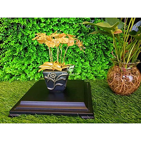 Chậu hoa lan 6 nhánh dát vàng 24k (30x26x20 cm) MT Gold Art- Hàng chính hãng, trang trí nhà cửa, phòng làm việc, quà tặng sếp, đối tác, khách hàng, tân gia, khai trương 