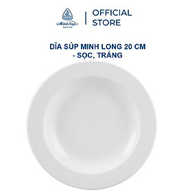 Mua  GIÁ ƯU ĐÃI  Dĩa súp Minh Long 20 cm - Sọc  Trắng