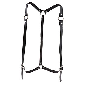 Gothic Leather Body Harness Cage Suspender Chain Waist Straps Belt Black
