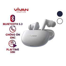 Mua Tai Nghe Bluetooth Không Dây VIVAN T220 Plus Bluetooth 5.3 Chống Ồn ENC 4 Mic Nút Tai Nghe Cao Su Tháo Rời Độ Trễ 45ms - HÀNG CHÍNH HÃNG