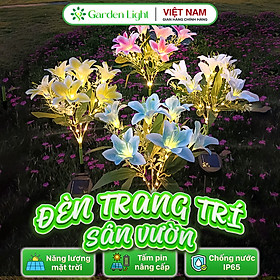 Mua Đèn Trang Trí Năng Lượng Mặt Trời Hoa Huệ  Màu Hồng - Vàng - Trắng - Xanh  Decor Sân Vườn - DA3055