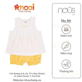 Bộ ba lỗ Nous trắng vàng hình con ong - Chất liệu Nu Air 95% cotton thiên nhiên