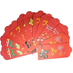 Set 12 Bao Lì Xì Tết Bình An - Vui Vẻ - An Khang - Thịnh Vượng (mẫu ngẫu nhiên)