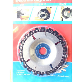 Mua Lưỡi Cưa Xích Cắt Gỗ Gắn Cho Máy Mài Cầm Tay - Đĩa Cưa Xích Tròn 4 inch - Đĩa Phay Gỗ - Lưỡi Cắt Điêu Khắc Gỗ